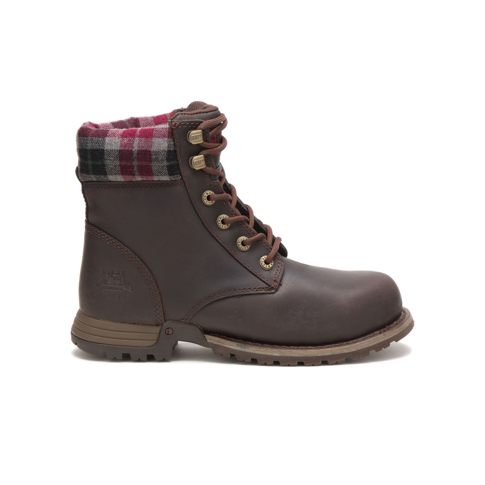 Caterpillar Boots Sale Pakistan - Caterpillar Kenzie Steel Toe Womens Work Boots Chocolate (715306-DOJ)